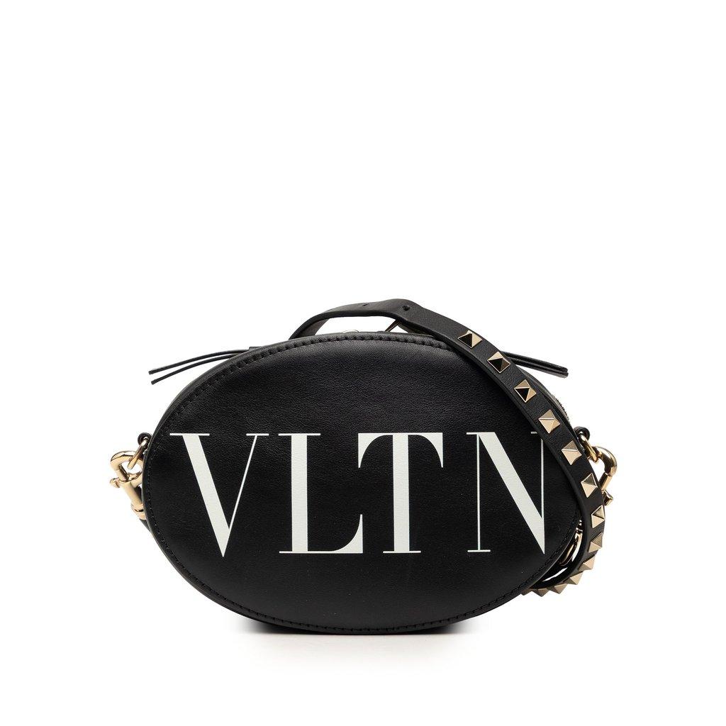 Valentino Calfskin Rockstud VLTN Oval Crossbody