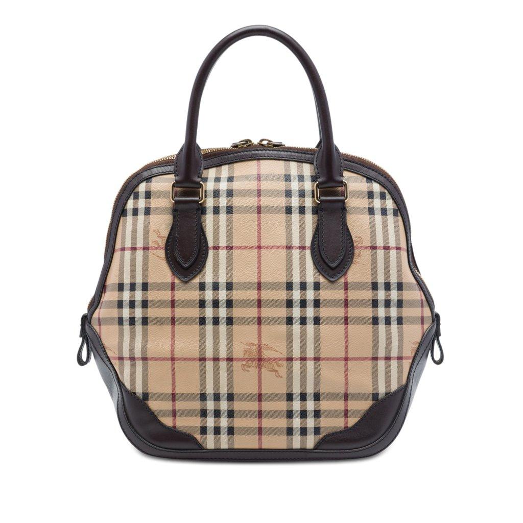 Burberry Medium Haymarket Check Coated Canvas Orchard Bowling Bag