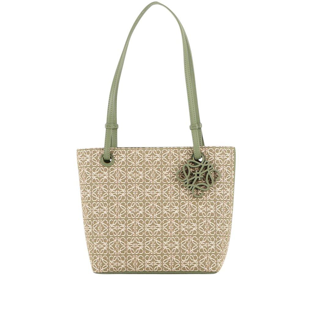 LOEWE Anagram Jacquard and Calfskin Square Tote
