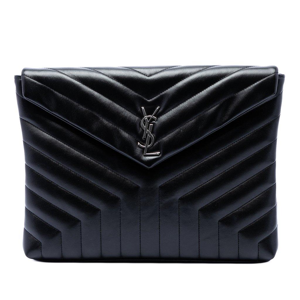 Saint Laurent Matelasse Calfskin Monogram LouLou Document Clutch