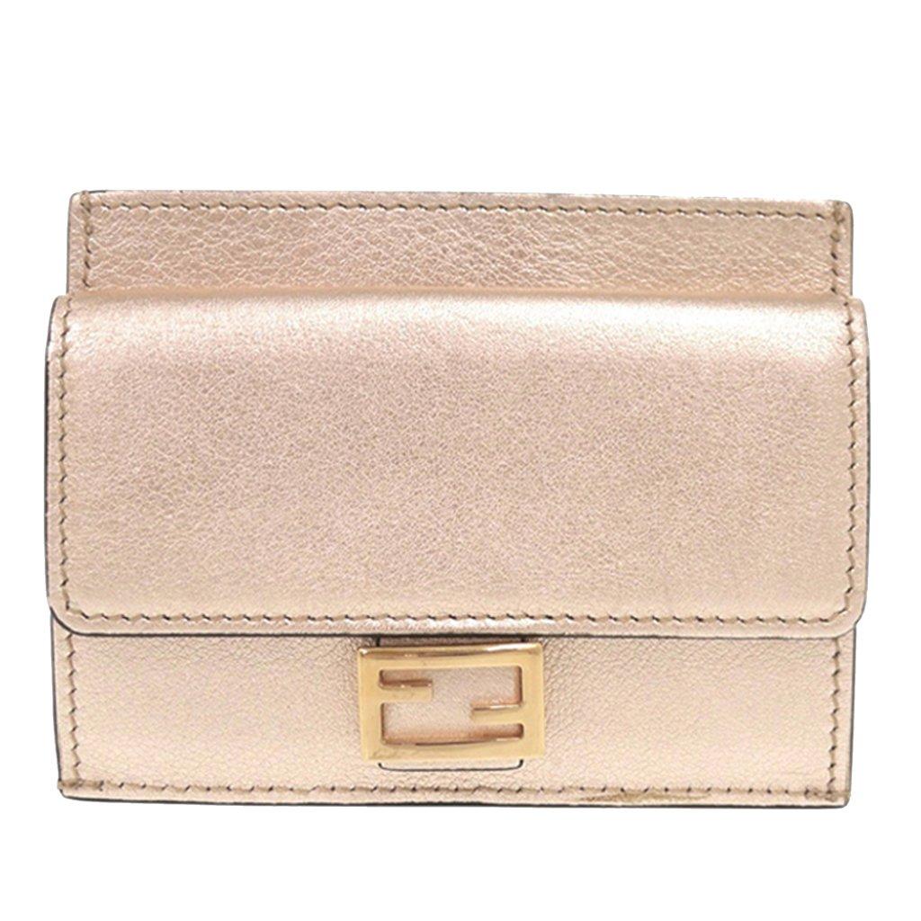 Fendi Metallic Calfskin FF 1974 Baguette Card Holder
