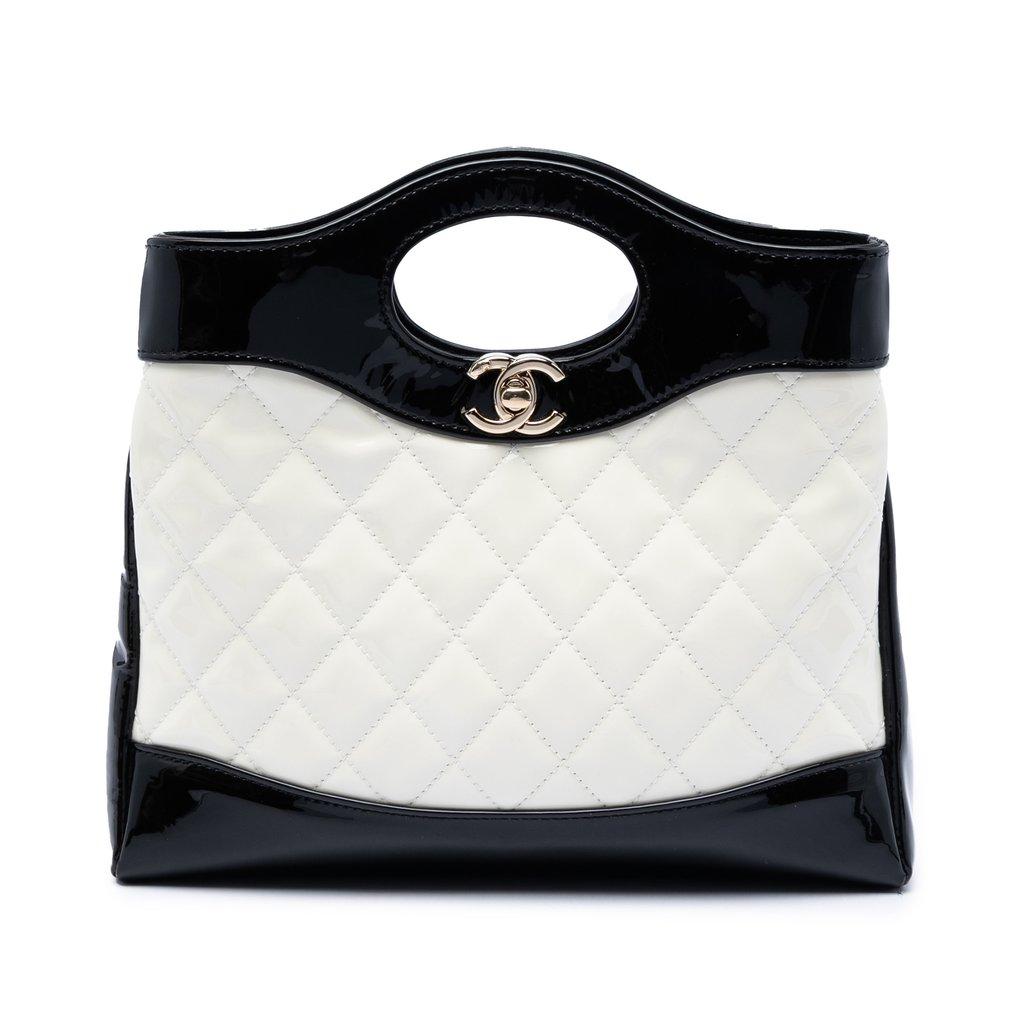 Chanel Mini Bicolor Quilted Patent 31 Shopping Bag