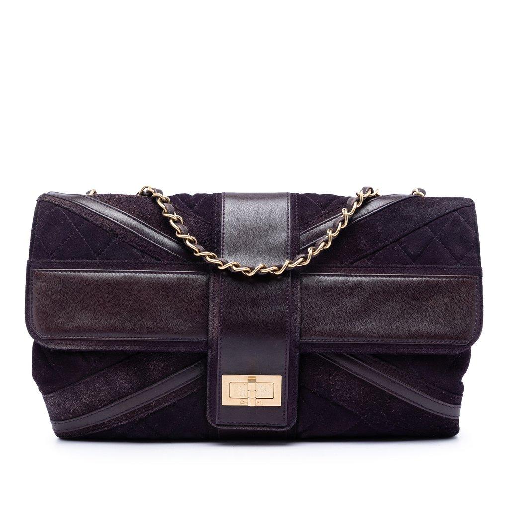Chanel Quilted Suede Union Jack Reissue 2.55 Double Flap 227