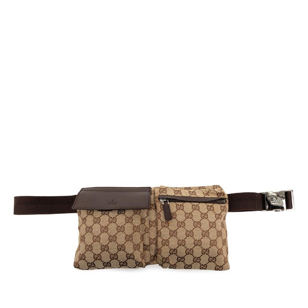 Gucci GG Canvas Double Pocket Belt Bag