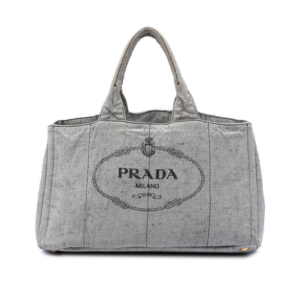 Prada Large Canvas Canapa Logo Satchel
