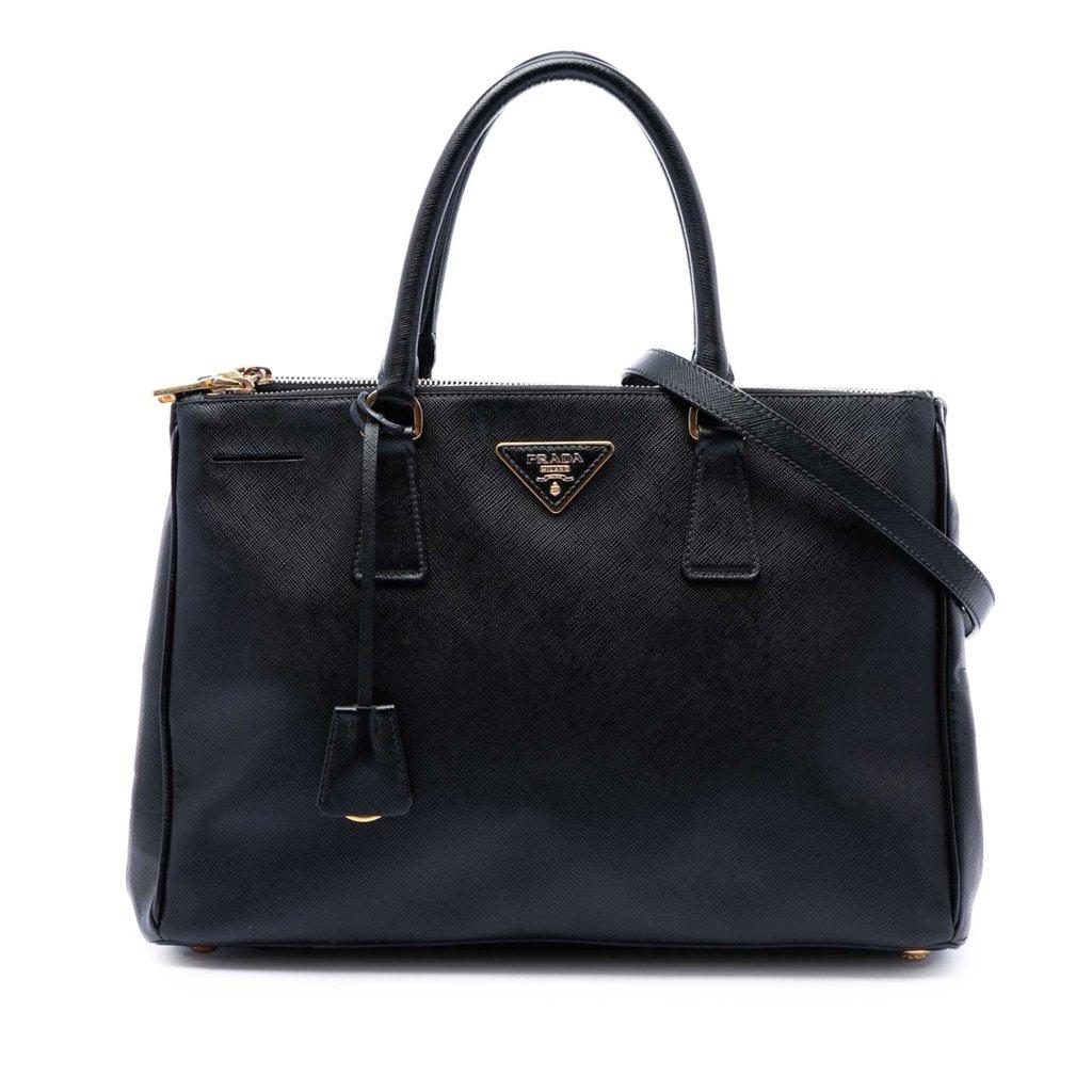 Prada Medium Saffiano Lux Galleria Double Zip Satchel