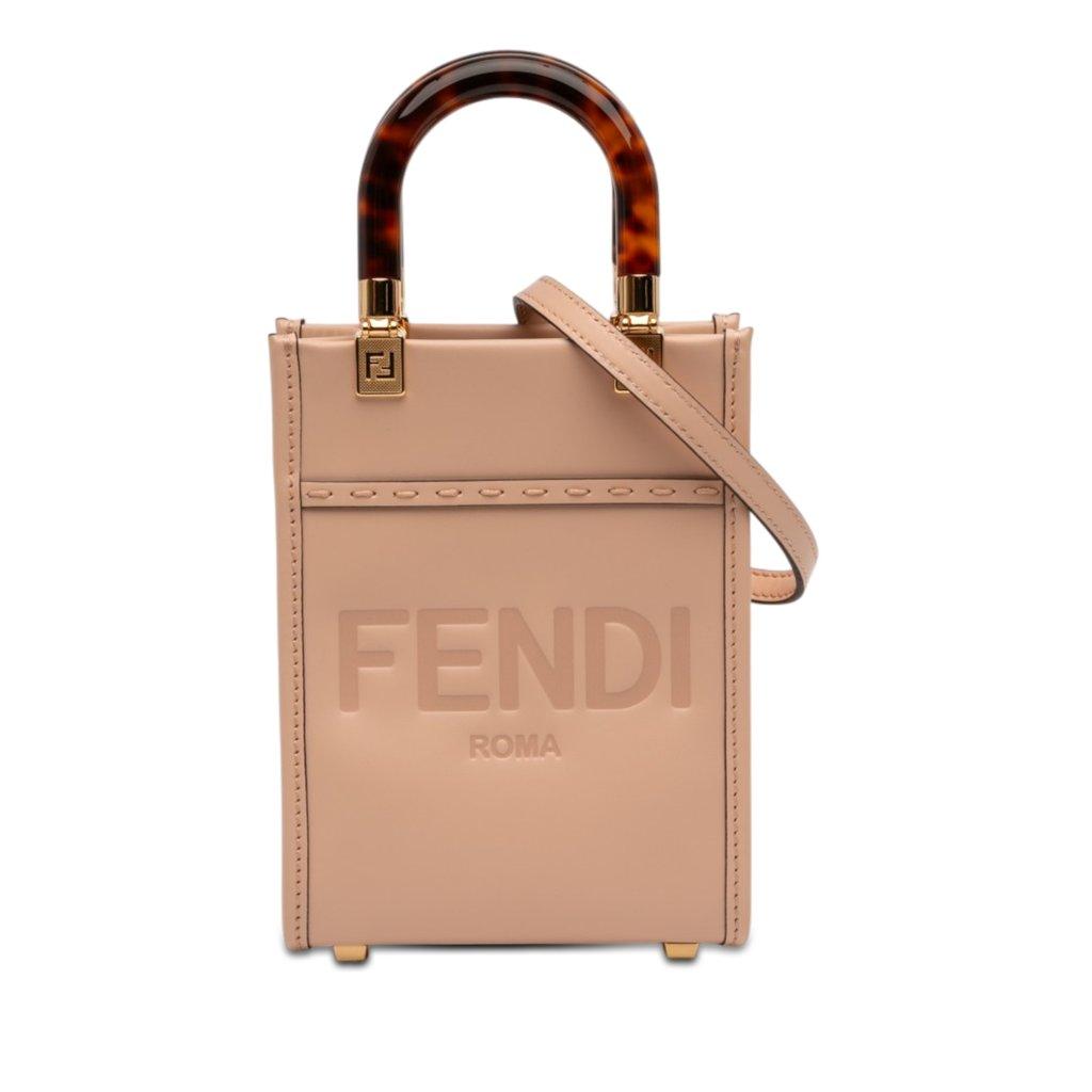 Fendi Mini Leather Sunshine Shopper Tote