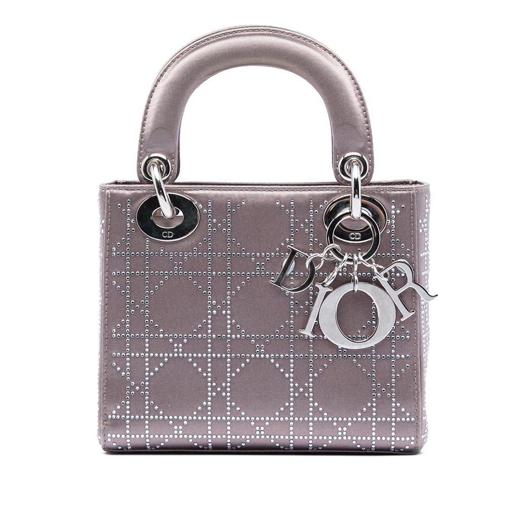 Dior Mini Satin Cannage Crystal Embellished Lady Dior