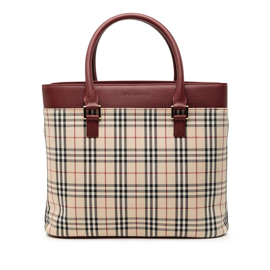 Burberry حقيبة قماشية بنقشة مربعات منزلية