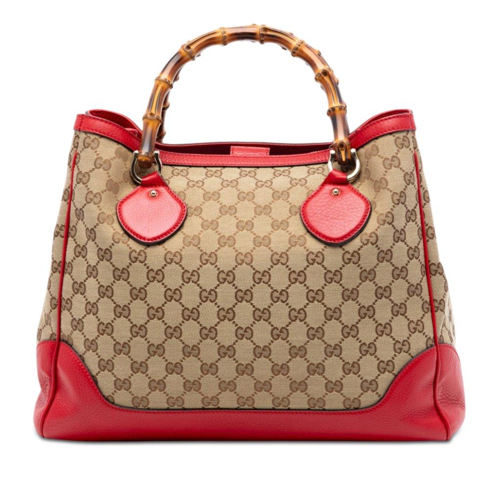 Gucci GG Canvas Bamboo Diana Tote