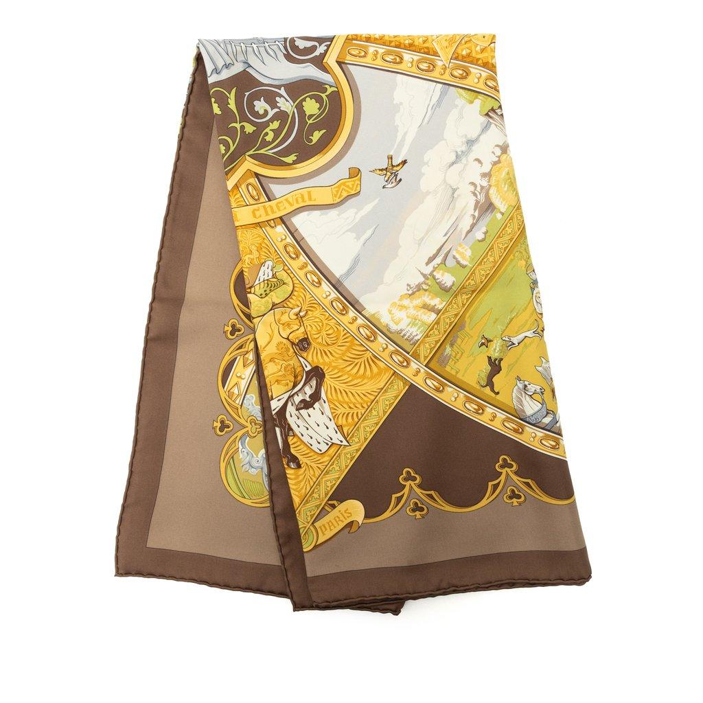 Hermès La Vie a Cheval Silk Scarf 90