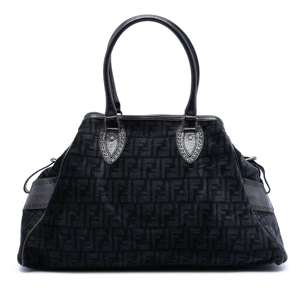 Fendi Large Zucca Velvet Etniko Du Jour Handbag