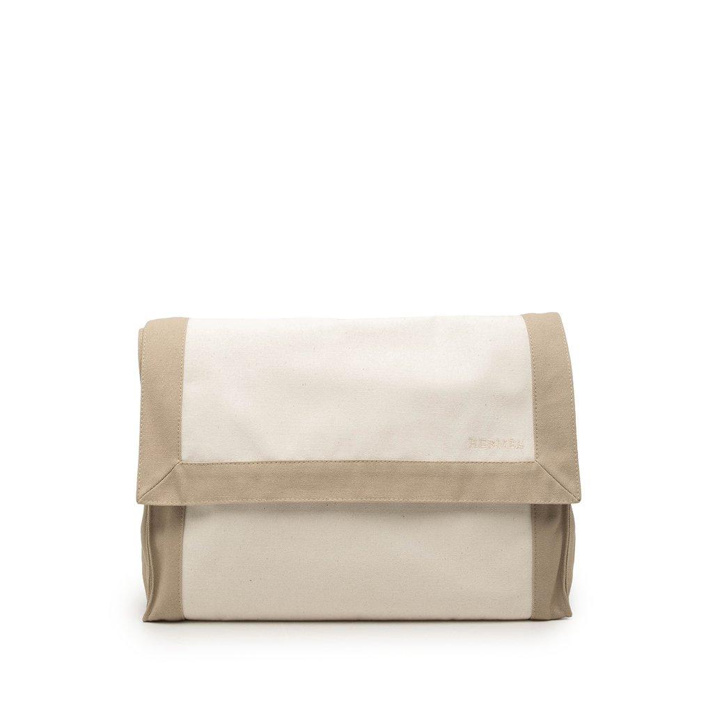 Hermès Bicolor Canvas Tapis de Selle Clutch