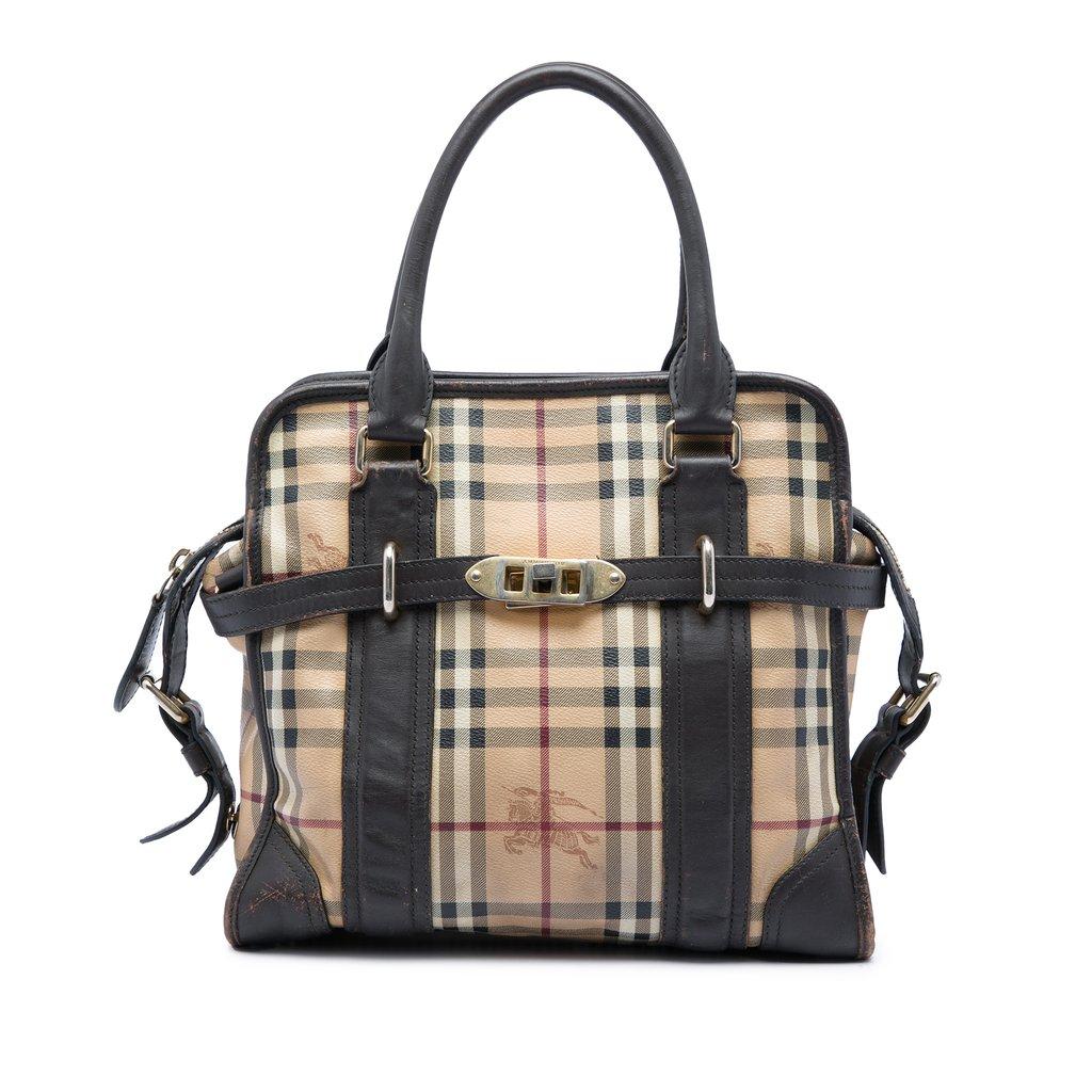 Burberry Haymarket Check Coated Canvas Minford Portrait Satchel
