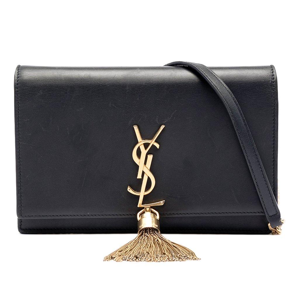 Saint Laurent Smooth Calfskin Monogram Kate Tassel Chain Wallet