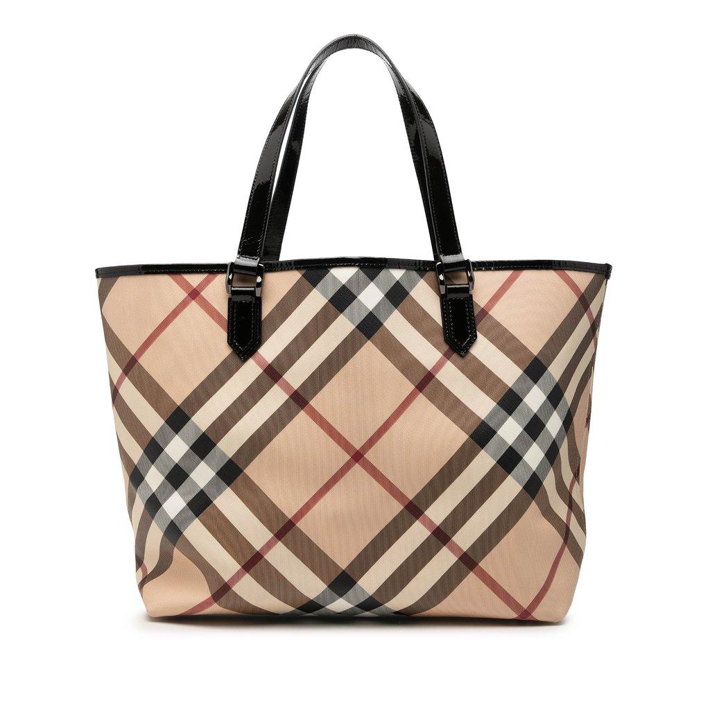 Burberry Supernova Check Coated Canvas Tote