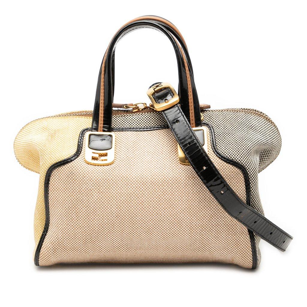 Fendi Mini Canvas Colorblock Chameleon Satchel