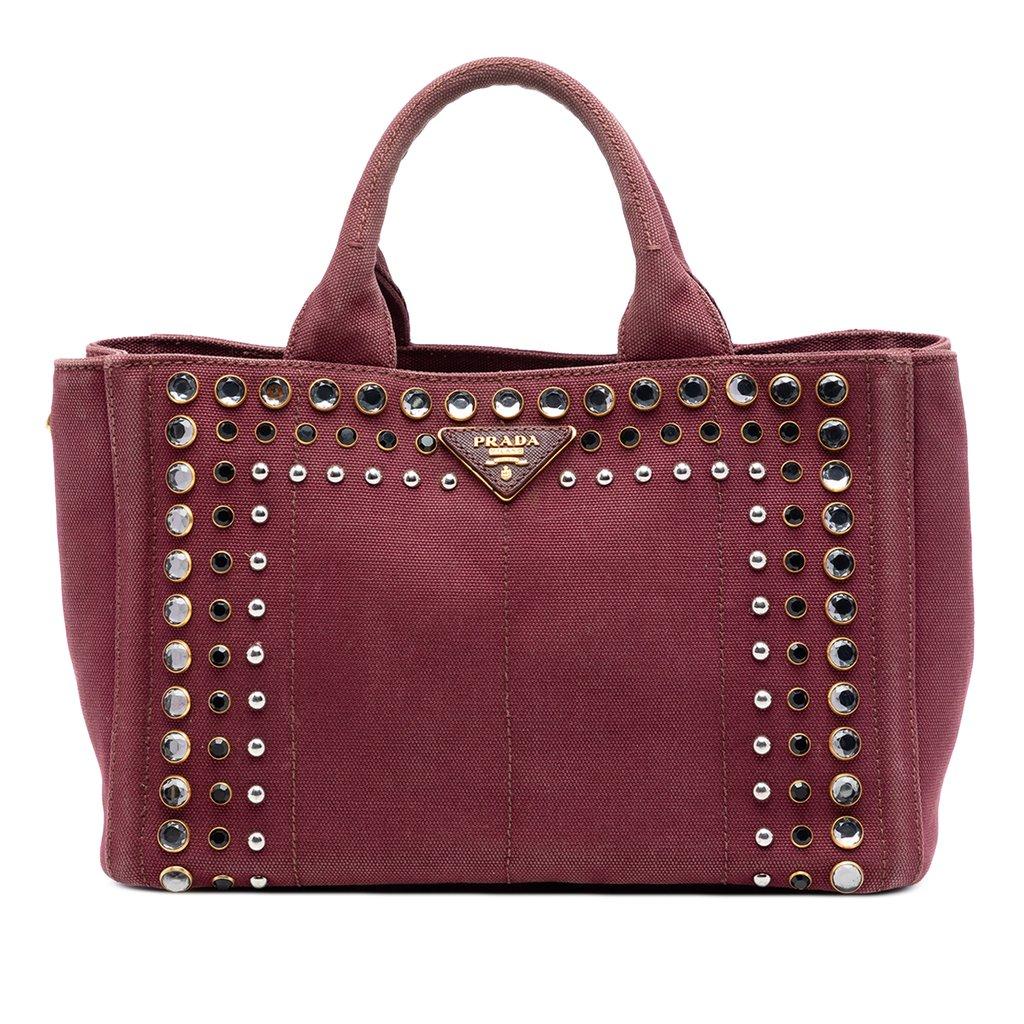 Prada حقيبة قماش كانابا بيجو صغيرة