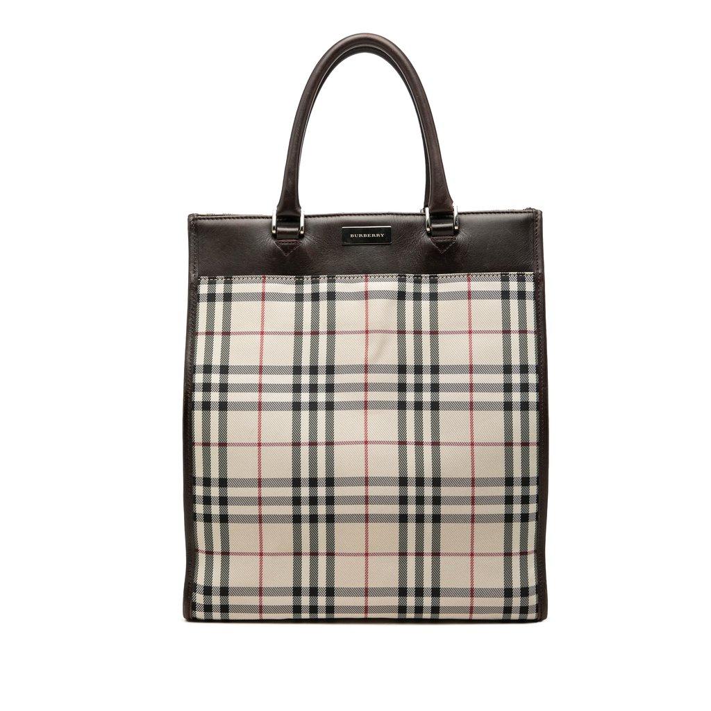 Burberry حقيبة قماشية بنقشة مربعات منزلية