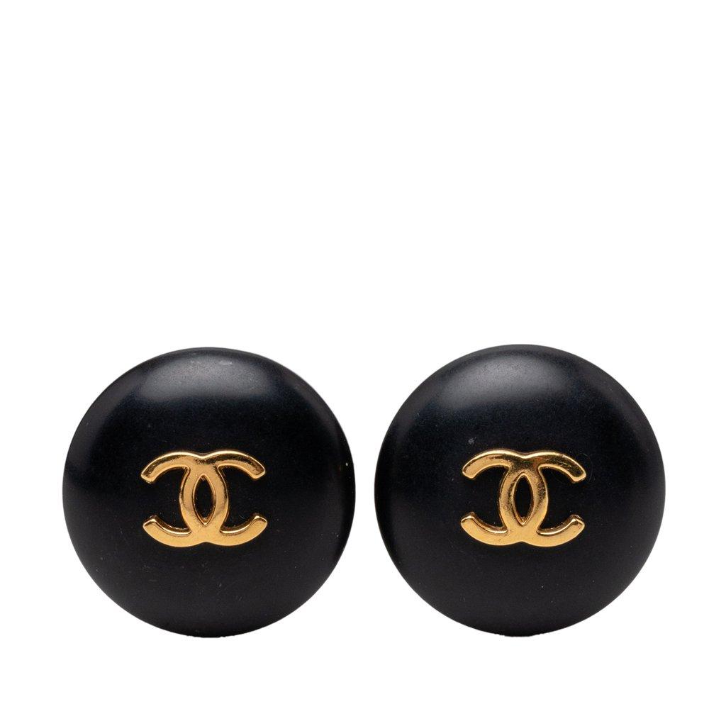 Chanel CC Gold Plated and Resin Clip on Earrings