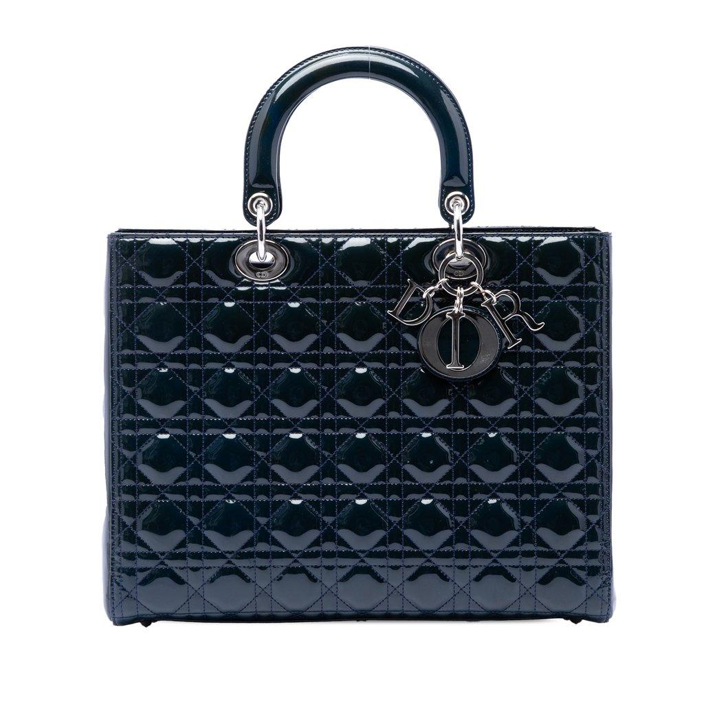 Dior Large Patent Cannage Lady Dior