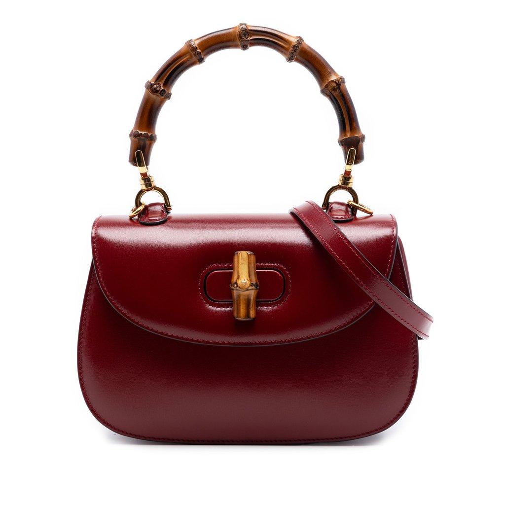 Gucci Small Calfskin 1947 Bamboo Top Handle Bag