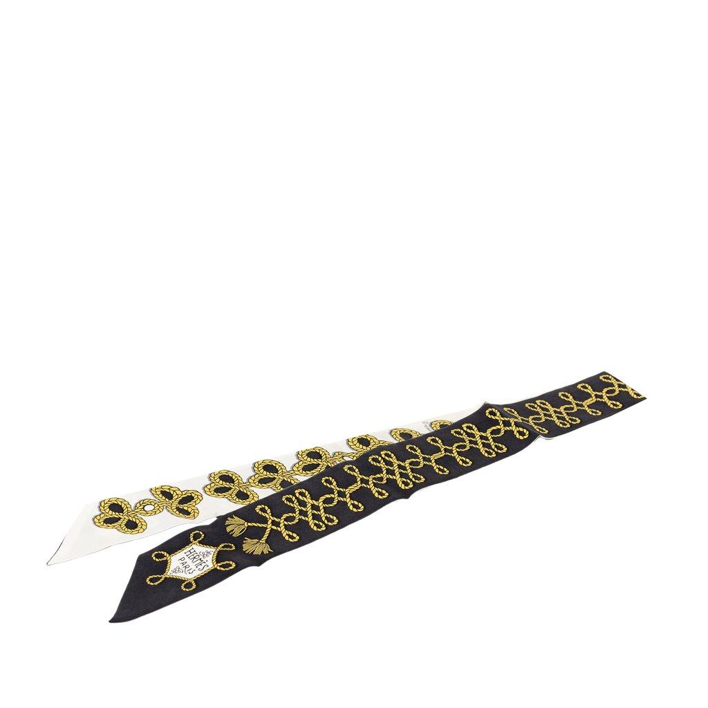 Hermès Galons et Brandebourg Silk Twilly Scarf