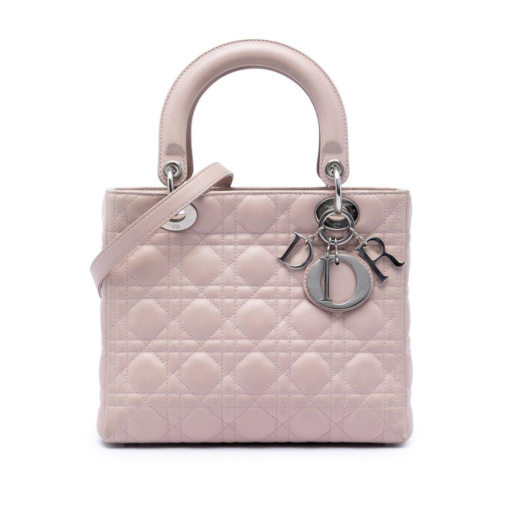 Dior كاناج جلد خروف متوسط الحجم ليدي ديور