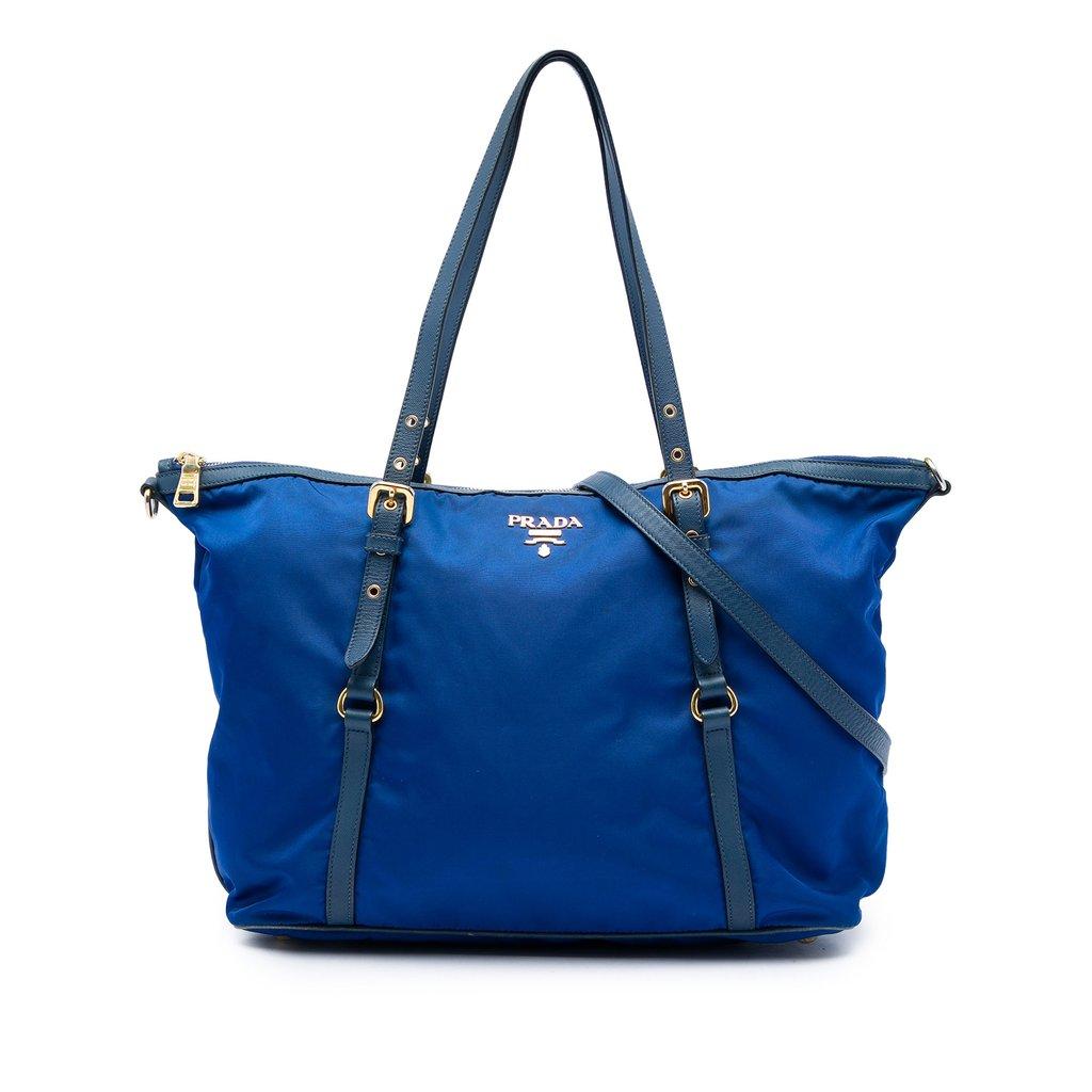 Prada Saffiano Trimmed Tessuto Zip Top Convertible Tote