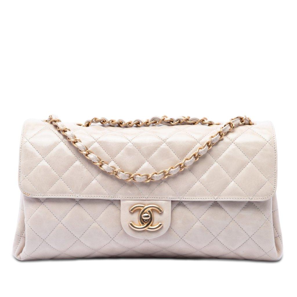 Chanel Jumbo CC Quilted Calfskin Straight Flap