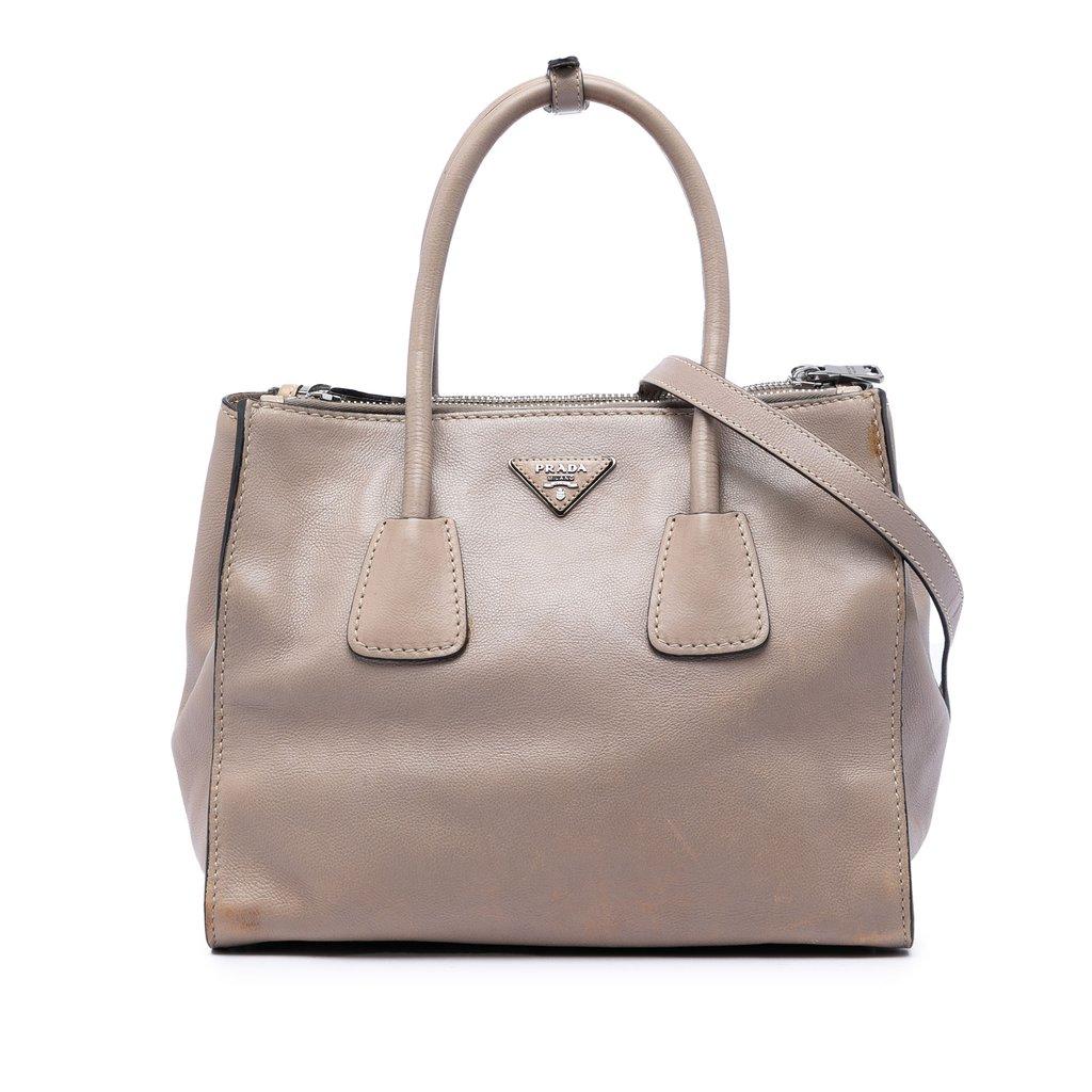 Prada Glace Calf Twin Pocket Double Handle Satchel