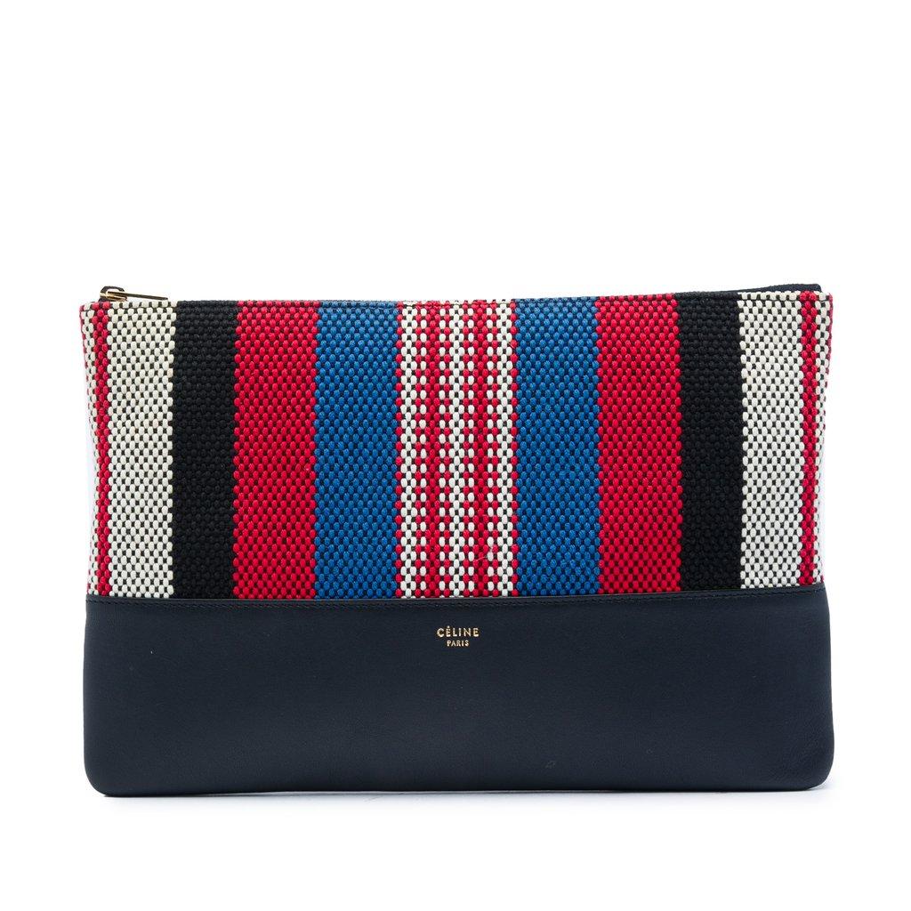 Celine Canvas Striped Solo Pouch