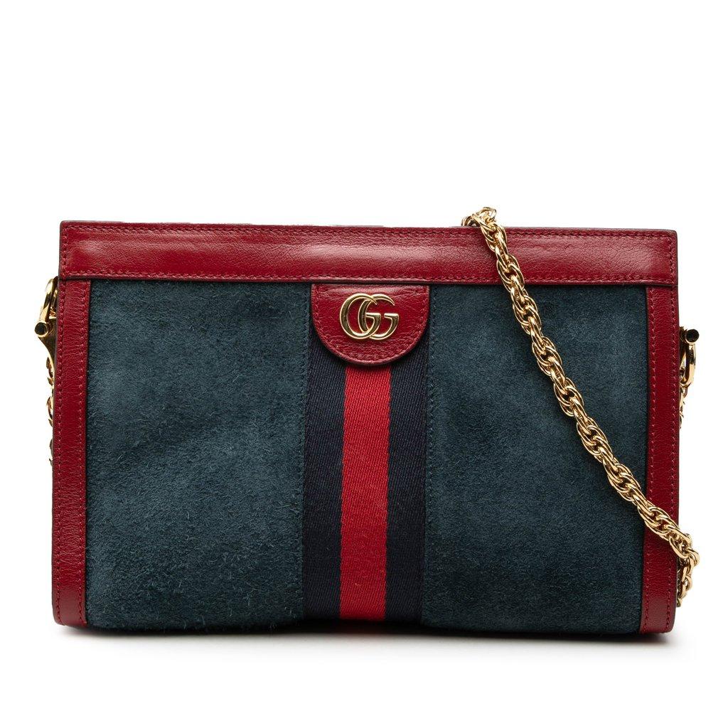 Gucci Small Suede Web Ophidia Chain Crossbody