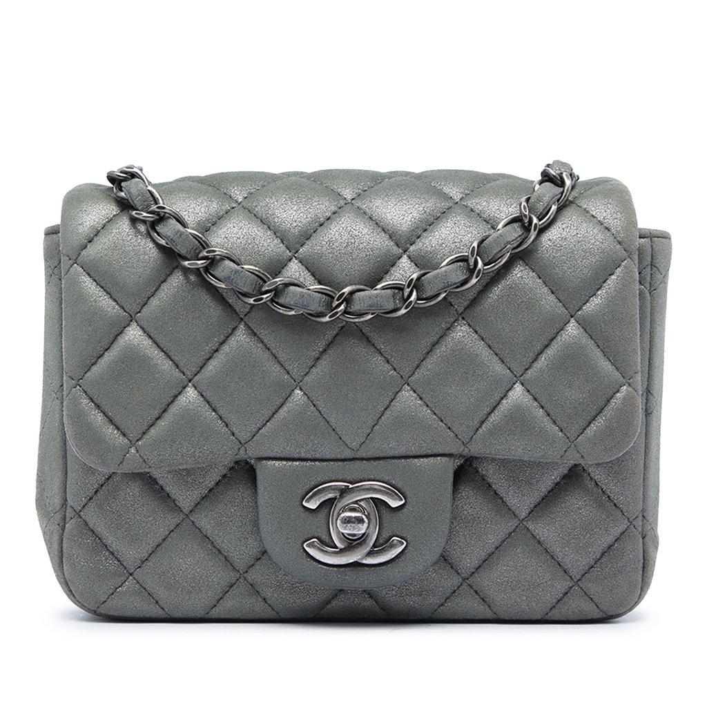 Chanel Mini Square Classic Metallic Lambskin Single Flap