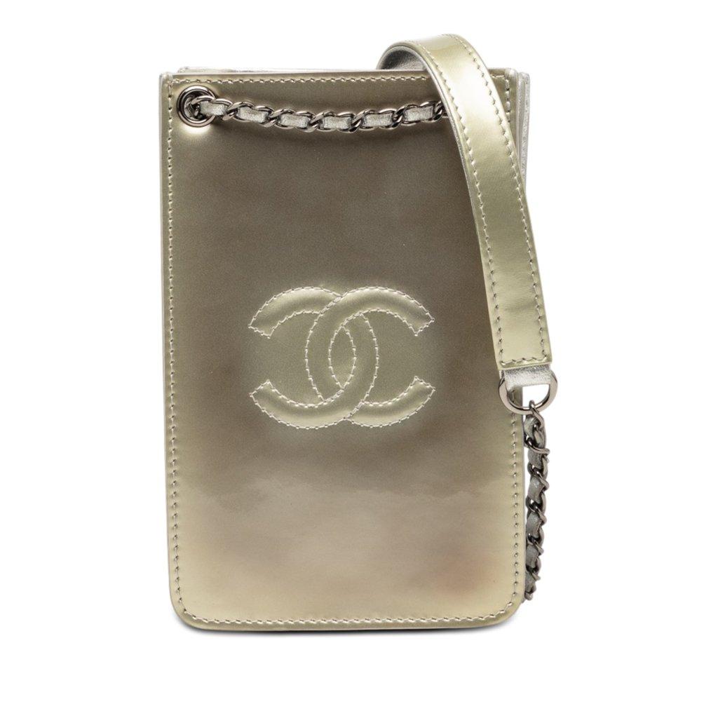 Chanel CC Patent Phone Holder Crossbody