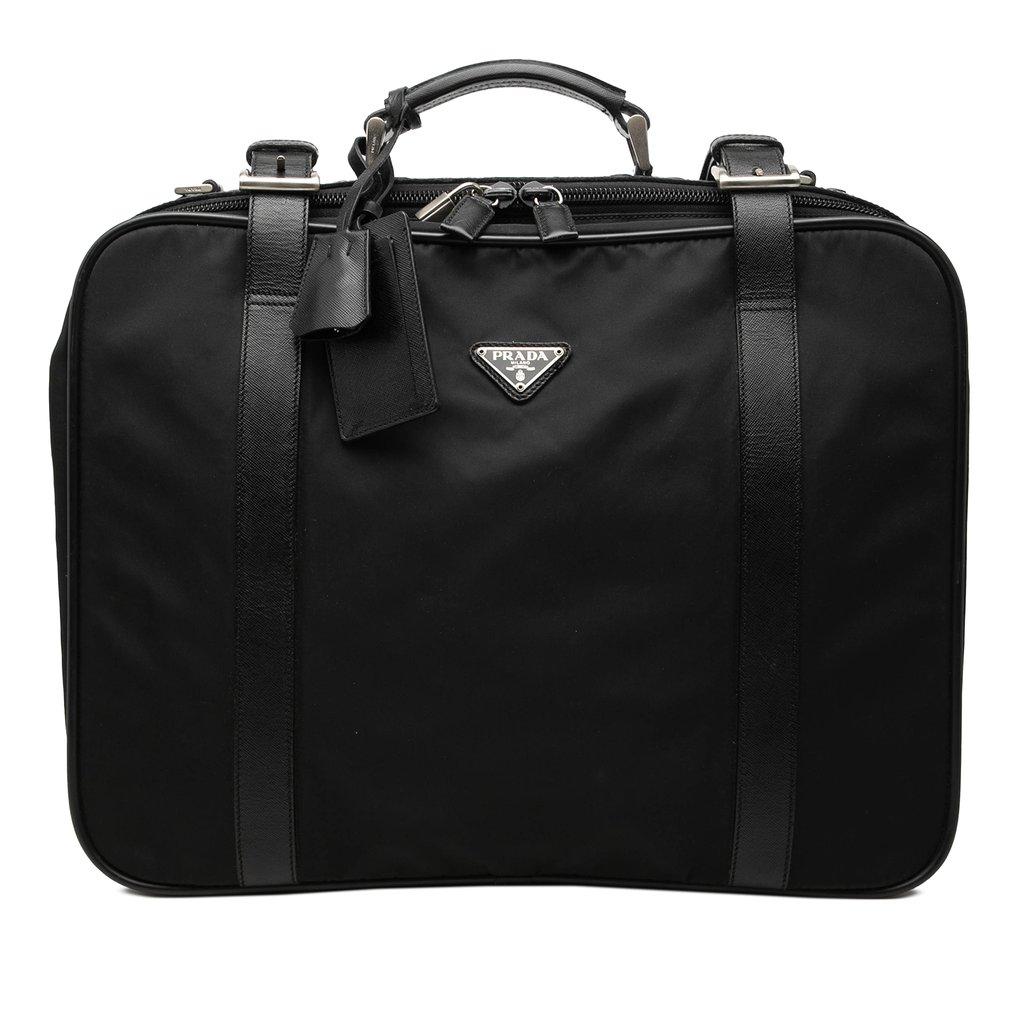 Prada Saffiano Trimmed Tessuto Suitcase Bag