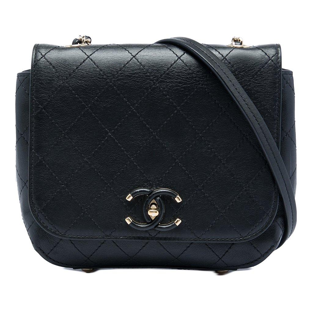 Chanel Small Stitched Calfskin Covered CC Flap