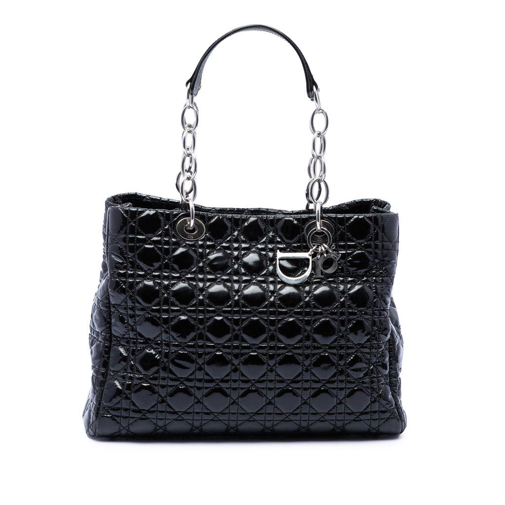 Dior Large Patent Cannage Lady Dior Soft Shopping Tote
