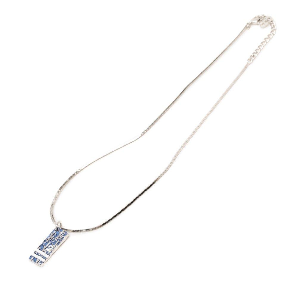 Dior Brass Enamel Oblique Trotter Pendant Necklace