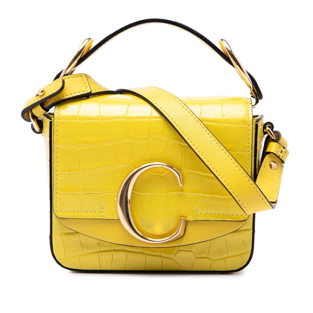 Chloé Mini Croc Embossed Calfskin C Satchel