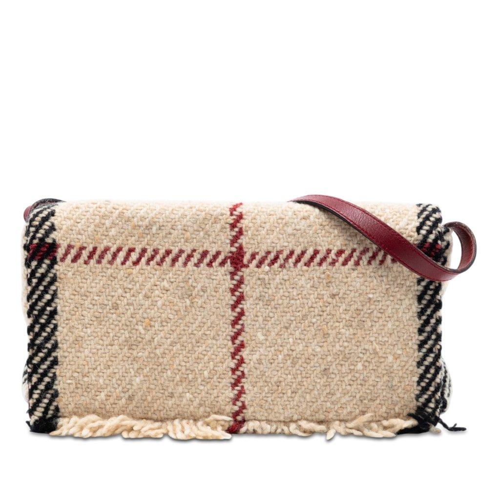 Burberry Mega Check Wool Shoulder Bag