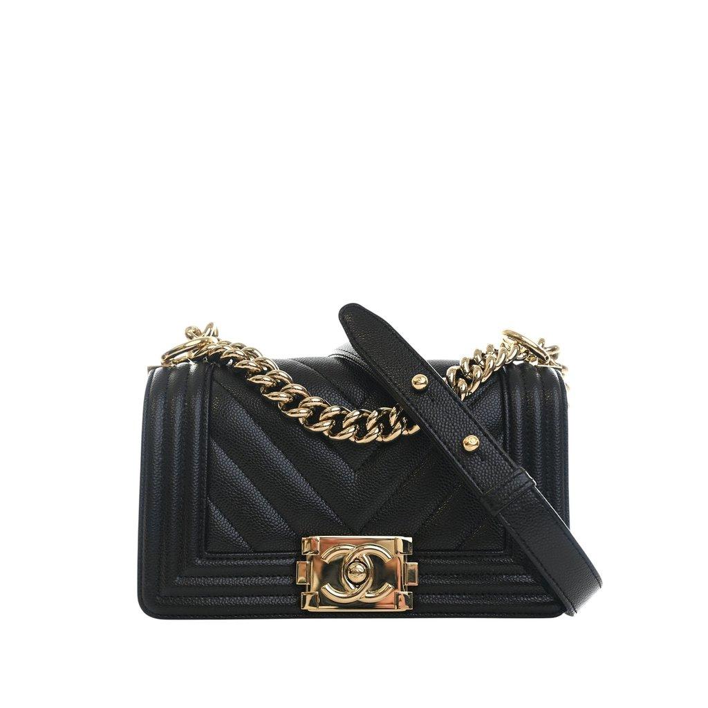 Chanel Small Chevron Caviar Boy Flap