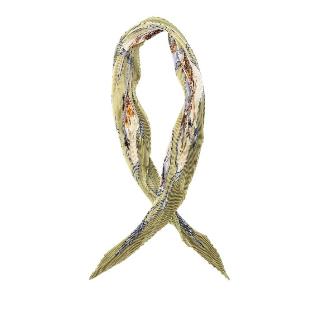 Hermès Les Chevaux des Moghols Pleated Silk Scarf