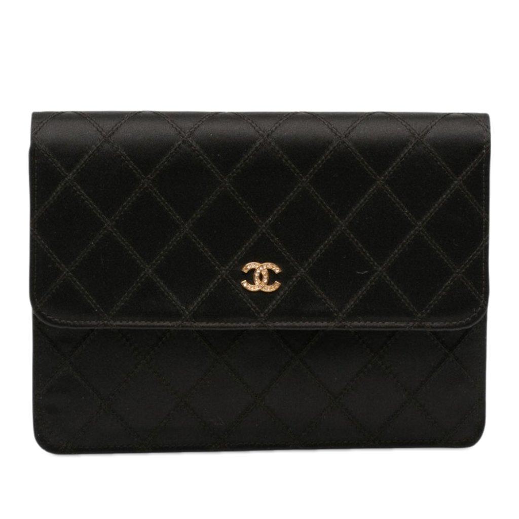 Chanel CC Satin Diamond Stitch Clutch