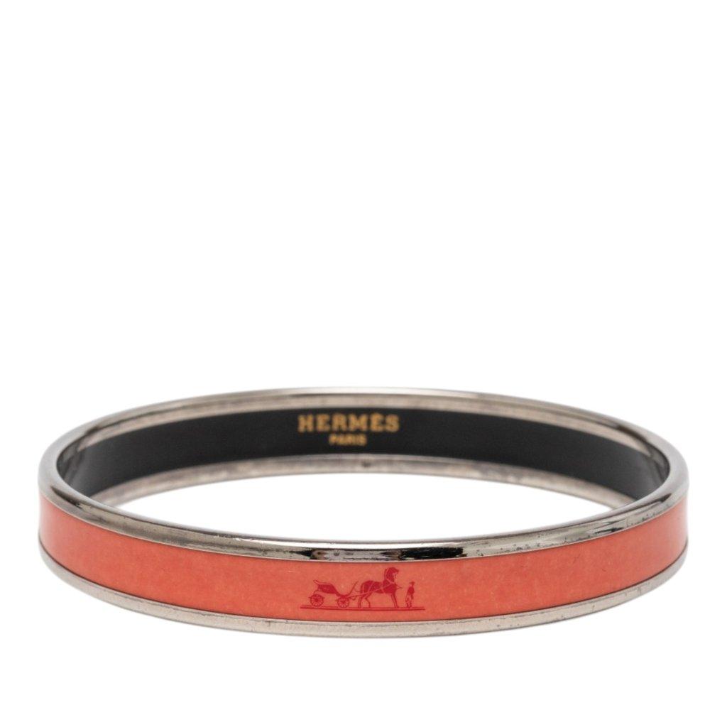 Hermès Narrow Caleche Enamel Bracelet 65