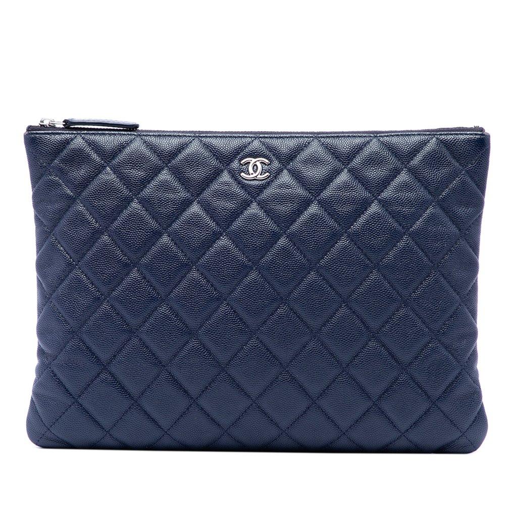 Chanel Medium Quilted Caviar O Case Clutch