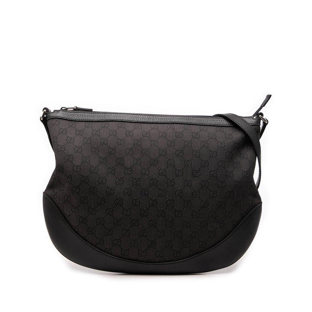 Gucci Large GG Denim Half Moon Crossbody