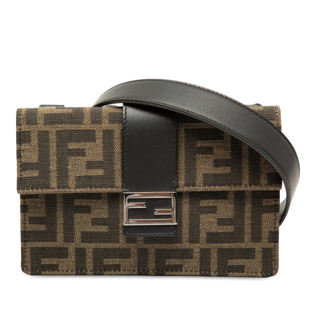 Fendi Zucca Canvas Convertible Baguette Pouch