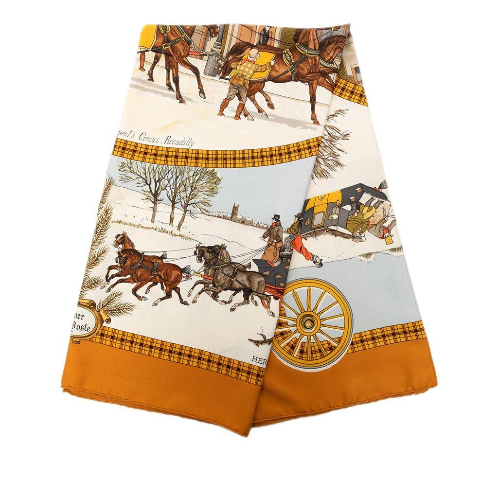 Hermès L Hiver En Poste Silk Scarf 90