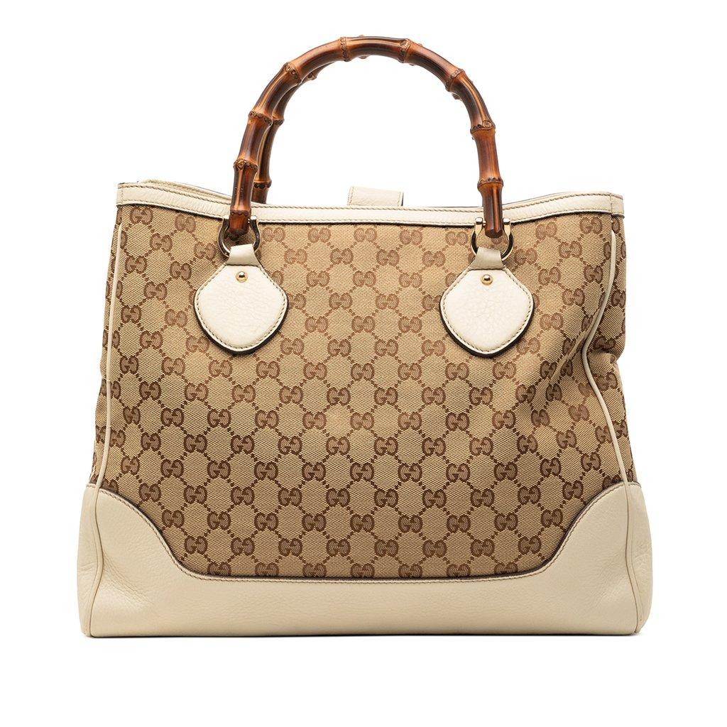 Gucci حقيبة ديانا متوسطة الحجم من قماش GG المصنوع من الخيزران